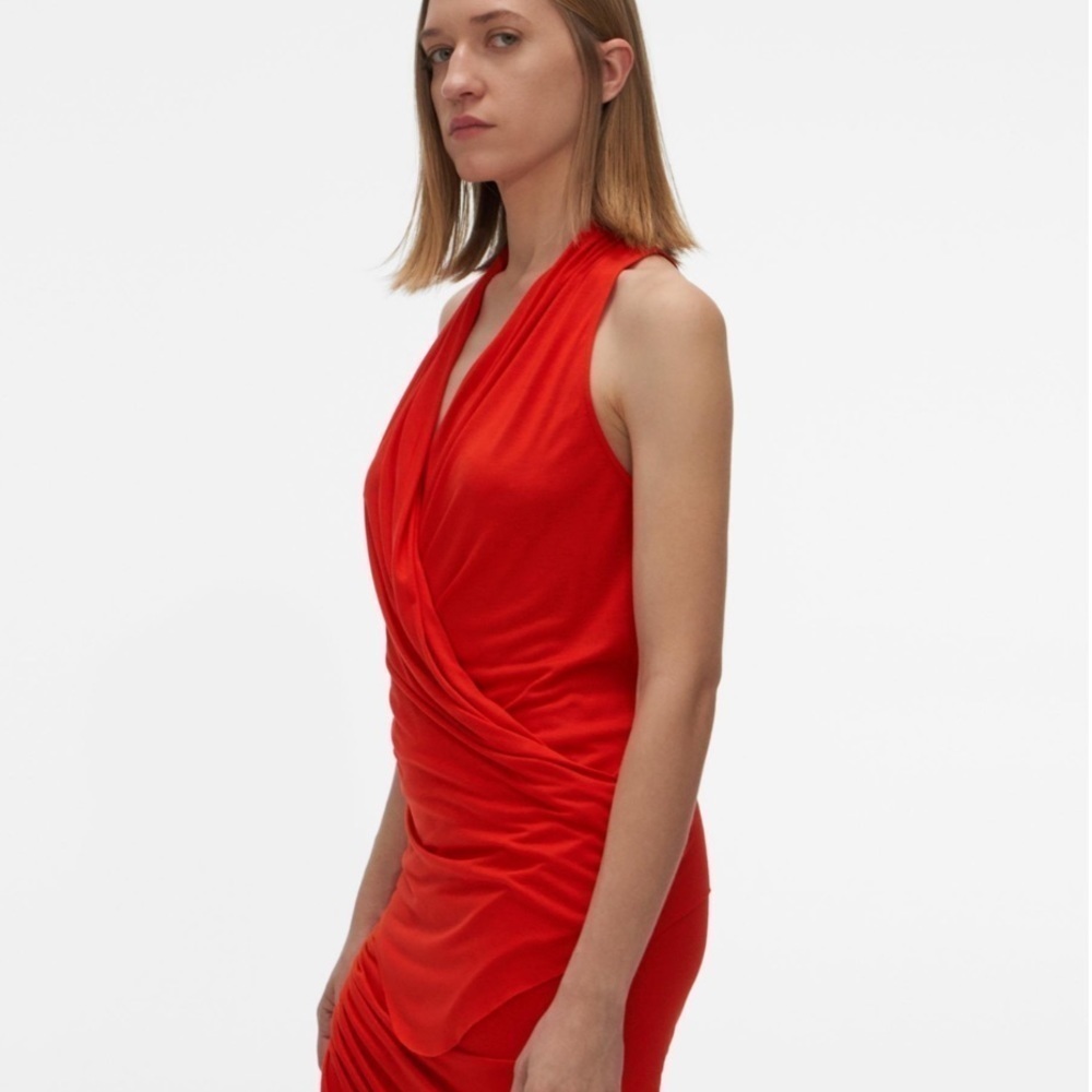 Helmut Lang | Overlap Draped Top In Helium Pink S